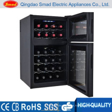 24 Bottle Dual Zone Wine Cooler Refrigerator Slim Beverage Chiller Mini Fridge